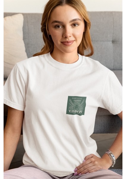 Zuno Kadın Comfort Fit Lısbon Baskılı T-Shirt