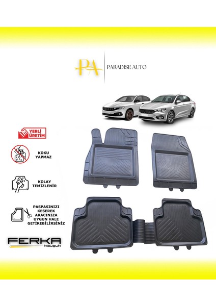 Fiat Egea Sedan 2015 ve Üstü Uyarlanabilir Universal Havuzlu Paspas