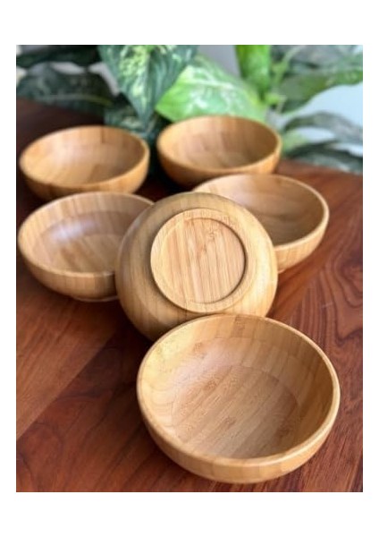 Home 6&apos;lı Bambu Çerezlik Kase Seti – Doğal ve Şık Sunum Kaseleri, Kuruyemiş, Çekirdek ve Atıştırmalıklar Için Ideal, Dayanıklı ve Çevre Dostu Tasarım (Yuvarlak) fiyatları