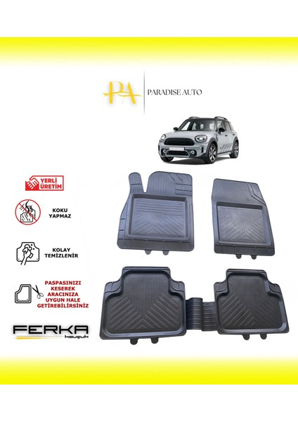 Mini Cooper Countryman R60 2010-2017 Uyarlanabilir Universal Havuzlu Paspas