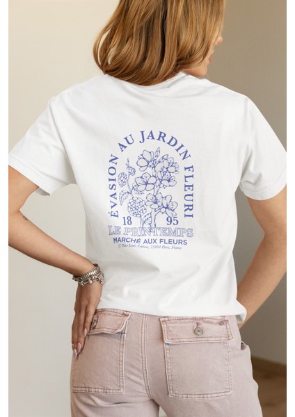 Zuno Kadın Comfort Fit Jardin 1895 Baskılı T-Shirt
