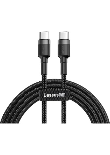 Cafule, 3.0 A Usb-C & Usb-C Şarj & Data Aktarımı Kablosu, Flash/hızlı Şarj, 1 Metre, Gri/siyah, Catklf-Gg1