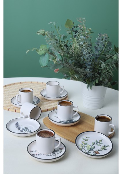 Çiçek Bahçesi Nordic Kahve Takımı 12 Parça 6 Kişilik 18938-39-40-41-42-43 modelleri