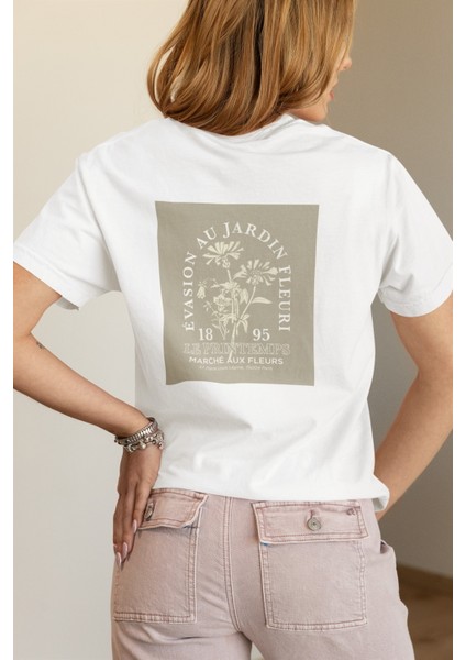 Zuno Kadın Comfort Fit Au Jardin Baskılı T-Shirt