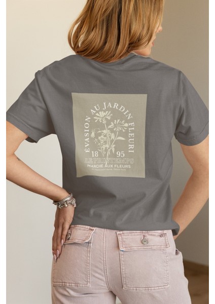 Zuno Kadın Comfort Fit Au Jardin Baskılı T-Shirt