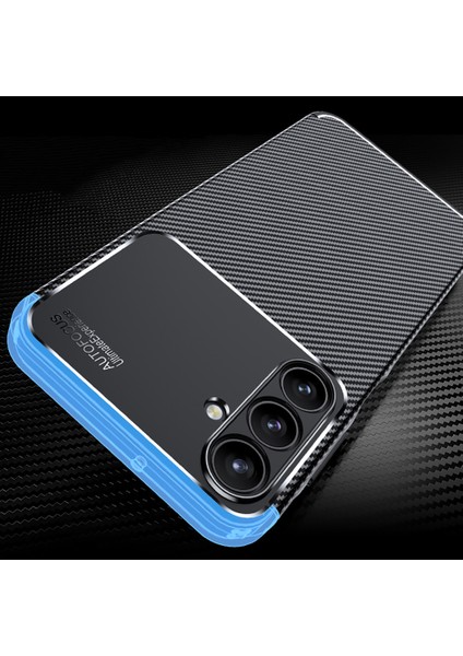 Galaxy A16 Kılıf Kamera Korumalı Karbon Desenli Lux Negro Silikon - Siyah + Hayalet Ekran Koruyucu