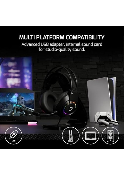 Voldon Siyah 7.1 Surround Rainbow Gaming Kulaklık modelleri