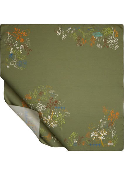 Yeşil Tatlı Bahçe Tivil Ipek Eşarp