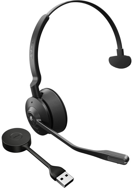 Bağlantı 400 Usb-A Dect Adaptörlü 55 Mono Kablosuz Kulaklık - Gürültü Önleyici Mikrofon, Kapsamlı Menzil, Işitme Koruması - Ms Teams Sertifikalı, Diğer Tüm Platformlarla Çalışır - Siyah