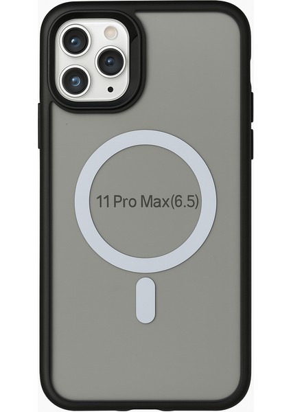 Apple Iphone 11 Pro Max Kılıf Mat Magsafe Şarj Özellikli Darbe Önleyici Hassas Buton Yumuşak Kenar