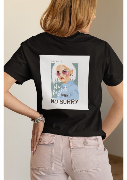 Zuno Kadın Comfort Fit No Sorry Baskılı T-Shirt