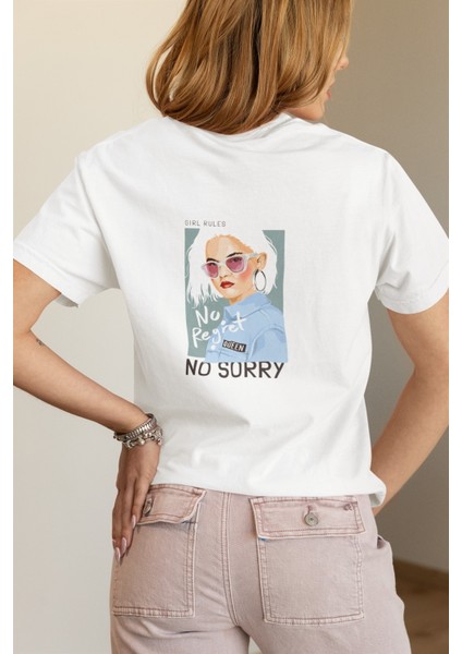 Zuno Kadın Comfort Fit No Sorry Baskılı T-Shirt