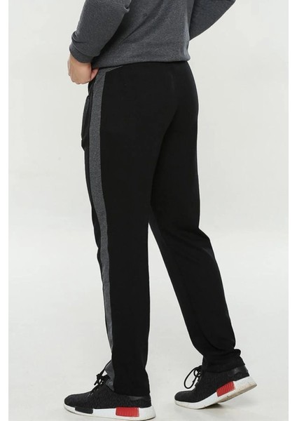 Erkek Siyah Eşofman Altı Beli Lastikli Yanlar Şeritli 19457 fiyatları