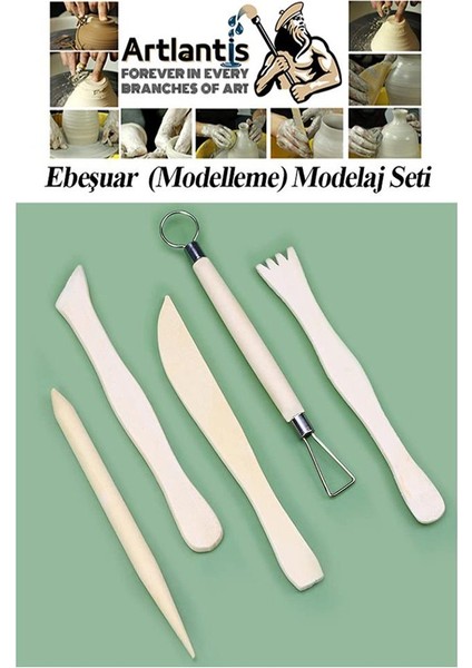 Beyaz Seramik Hamuru 2 kg Ebeşuar Modelleme Monalisa Pastel 6 Renk Akrilik Boya Fırça 75 ml Seramik Çamuru Heykel Sanat
