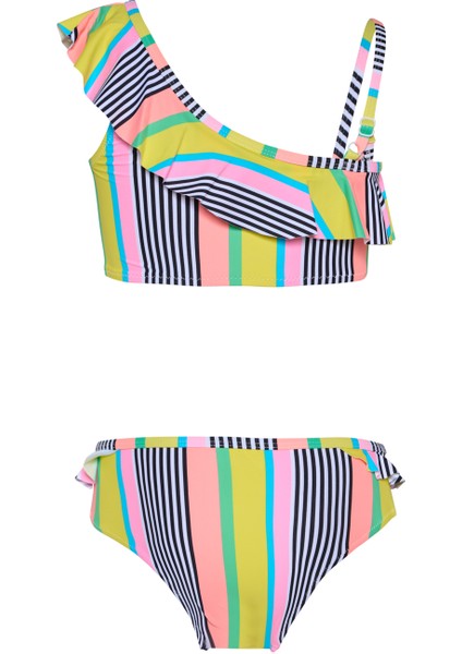 Kız Çocuk Çok Renkli Çizgili Bikini Takımı 25SG010ST fiyatları