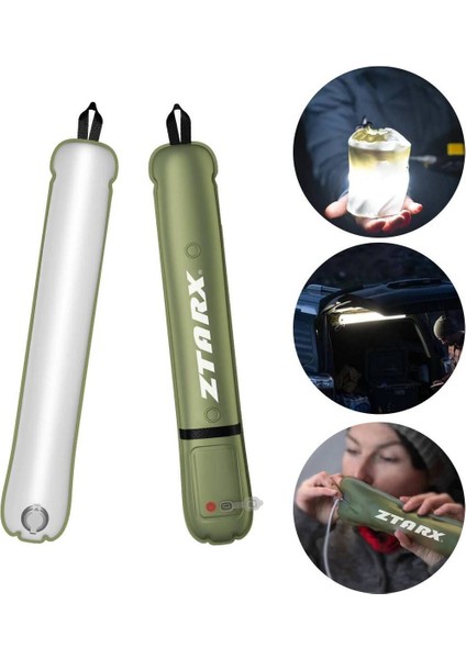 Katlanabilir Şarjlı Su Geçirmez Kamp Işığı Şişme Işık Şarjlı Fener Powerbank Camping LED Outdoor