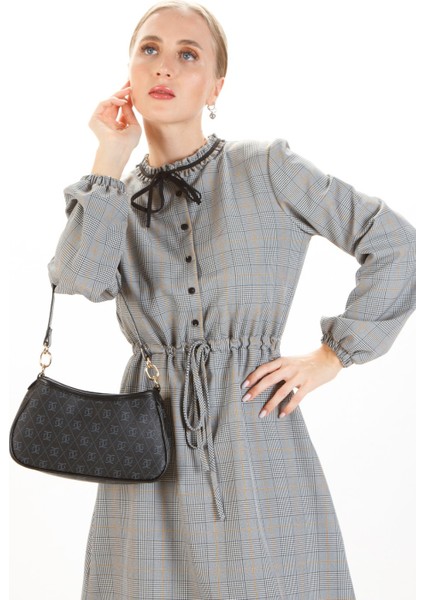 Kadın Farme Monogram Baget El ve Omuz Çantası new111 - Siyah fiyatları