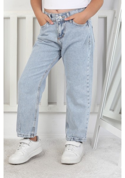 Kız Çocuk Paça Detaylı Kot Pantolon fırsatları