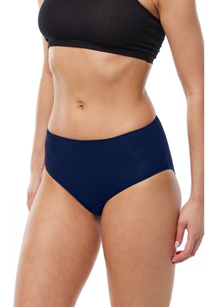 Kadın Lacivert Bordo Ten Rengi 6 Lı Paket Modal Yüksek Bel Slip Külot 1955 modelleri