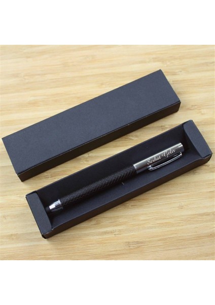 Kişiye Özel Baskılı Siyah Desenli Metal Roller Kalem