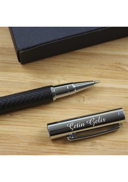 Kişiye Özel Baskılı Siyah Desenli Metal Roller Kalem modelleri
