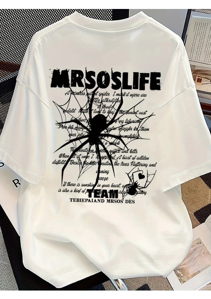 Streetwear Dark Spider Yazılı Erkek Tişört fiyatları