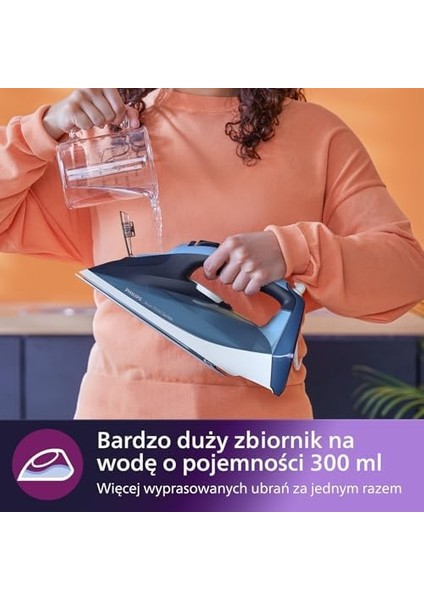 DST7020/20 Azur Buharlı Ütü, 2800W, 50/dk Sürekli Buhar, 250 G Şok Buhar, Dikey Buhar, Steamglide Plus Tabanlı