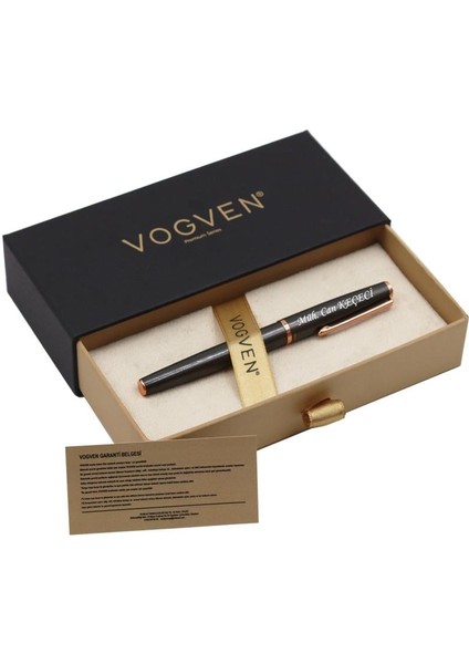 Vogven Marka Kişiye Özel Elit Roller Kalem - Füme fırsatları