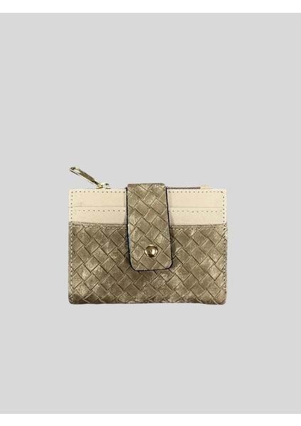 Örgü Desenli Fermuarlı Kartlıklı Cüzdan