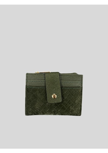 Örgü Desenli Fermuarlı Kartlıklı Cüzdan