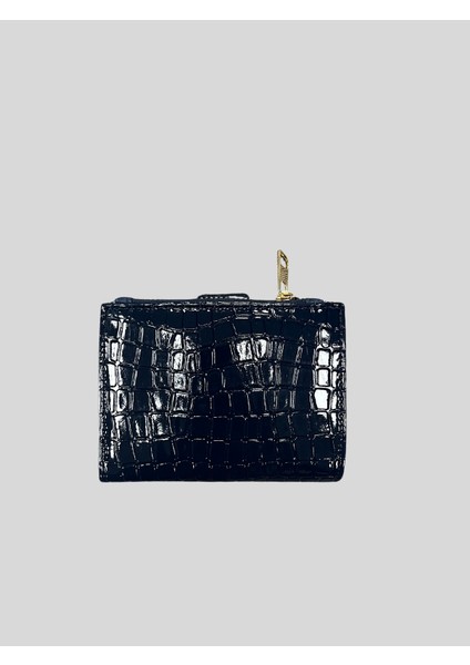 Krokodil Desenli Parlak Fermuarlı Kartlıklı Cüzdan modelleri