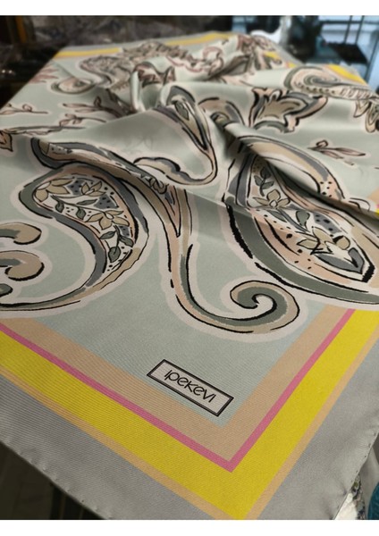 Su Yeşili Baharda Buta Tivil Ipek Eşarp - 1359 fiyatları