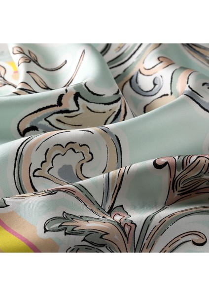 Su Yeşili Baharda Buta Tivil Ipek Eşarp - 1359 fırsatları