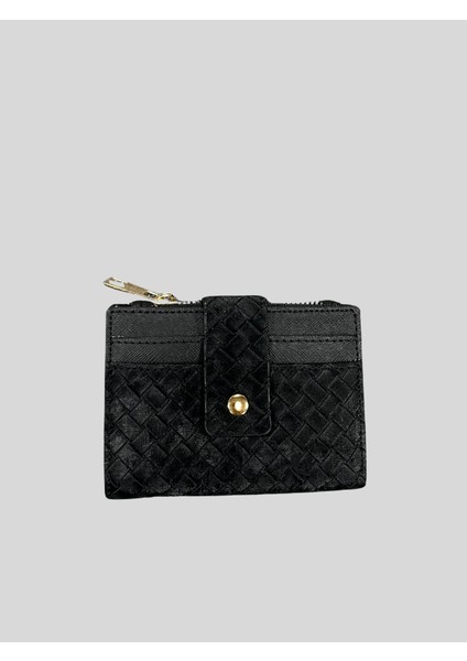 Örgü Desenli Fermuarlı Kartlıklı Cüzdan