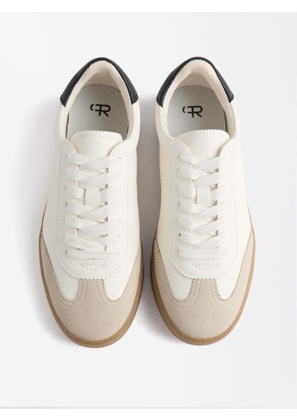 Kadın Spor-Koşu Ayakkabı Düz Taban Renkli Kauçuk Malzeme ile Kontrast Tasarım fiyatları