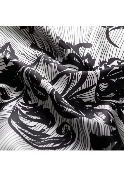 Siyah Beyaz Dantelli Kadife Tivil Ipek Eşarp - 1367 indirimleri