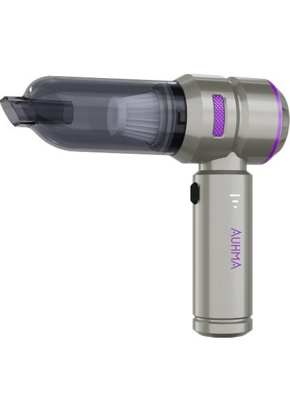 Ahv-02 Kablosuz Araç Içi Süpürge Mor | 17000PA Güçlü Vakum | Fırçasız Motor | Üfleme & Vakum Özellikli | 9 Başlık + Type-C Kablo