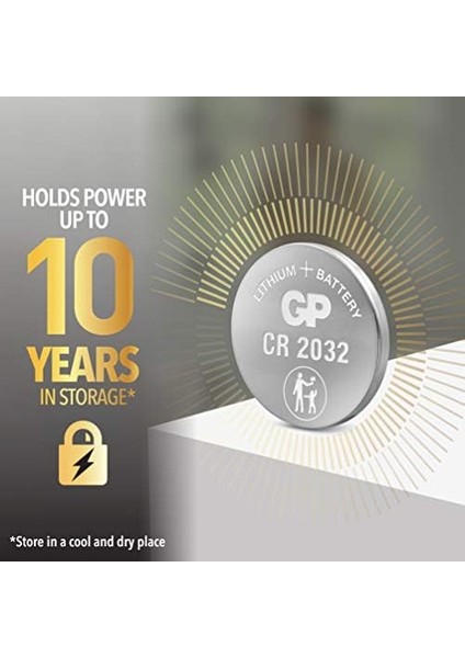 Batteries CR2032, 5&apos;li Kart, Lityum Düğme Pil, 3 Volt