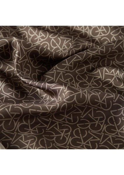 Twill Ipek Eşarp - Typo Monogram - Kahverengi fiyatları
