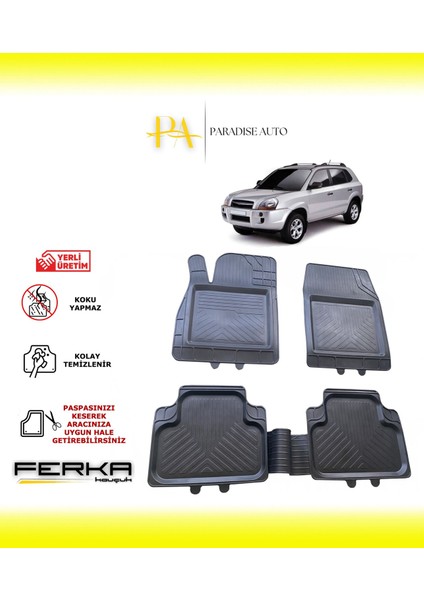 Hyundai Tucson 1 2004-2010 Uyarlanabilir Universal Havuzlu Paspas