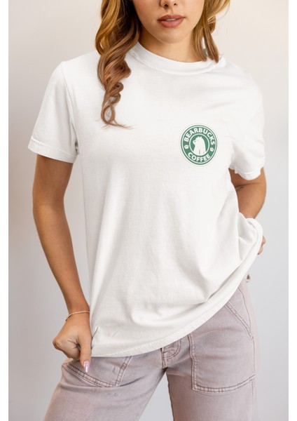 Zuno Kadın Comfort Fit Bearbucks Baskılı T-Shirt