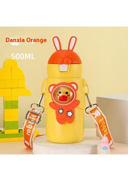 Karikatür Tavşan Kulakları Su Dağı 316 Paslanmaz Çelik Yalıtım Kabı Sevimli Yaratıcı Çift Içme Zıplayan Saman Dak (Yurt Dışından)