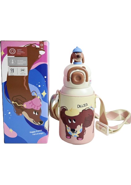 Dachshund Kupa 316 Paslanmaz Çelik Kupa Büyük Kapasiteli Yazlık Su Şişesi (Yurt Dışından)