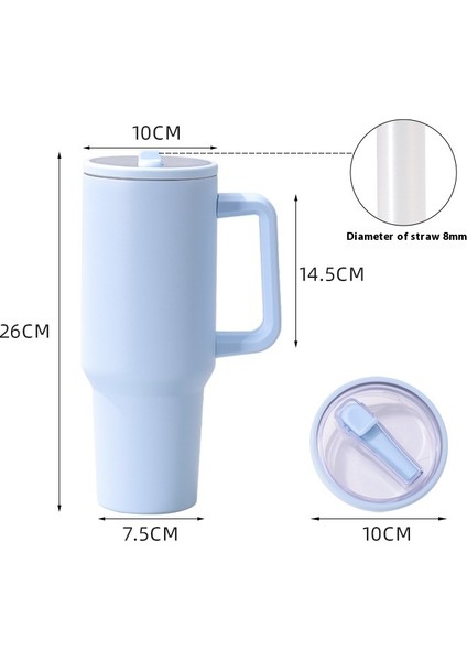 40OZ Araba Dağı Paslanmaz Çelik Soğuk Tutmak Buz Dağı Açık Taşınabilir Araba Saman Çift Katmanlı Yalıtım Kabı (Yurt Dışından)