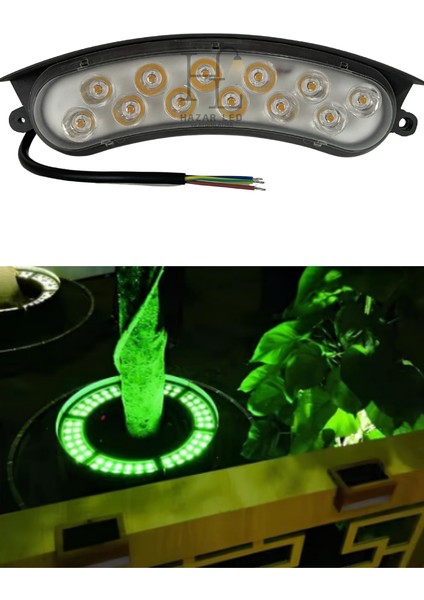 12 Watt Bahçe Armatürü LED Palmiye Ağaç ve Sütun Aydınlatma IP68 Dış Mekan Bahçe Aydınlatma Sarı (Amber)