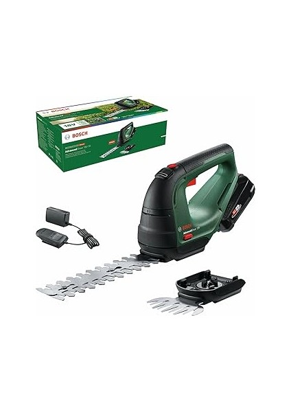 Home And Garden Advancedshear 18V-10 Akülü Çim Makası (1 Akü 2,0 Ah, 18 Volt Sistem, Akü Şarjı Başına 85 M²&apos;ye Kadar Keser, Çalı ve Çim Makası Bıçağı, Kartonda)