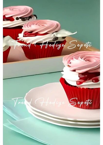 200 Adet Standart Boy Kırmızı Muffin Kek Kalıbı, Browine Kalıbı 40X30 Mm, Cupcake Kağıdı Doğum Günü Parti Dekorasyonu Için