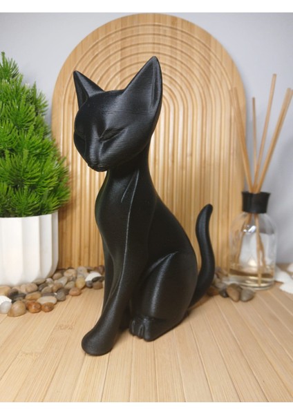Kedi & Dans Şeklinde Kadın Biblo Seti / 3 Lü Dekoratif Figür modelleri
