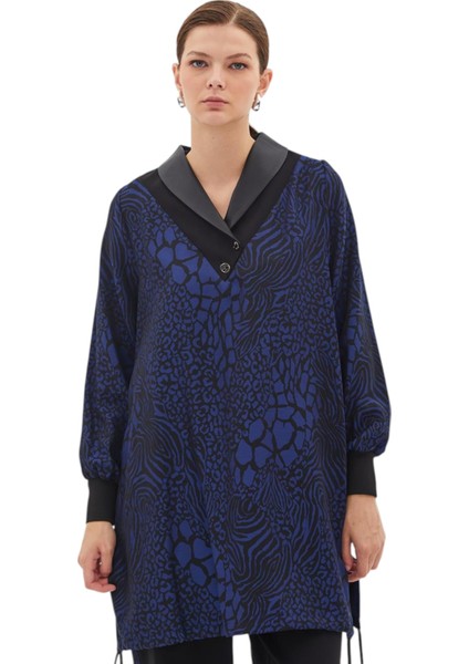 Yaka Tasarımlı Animal Print Sweatshırt KAY.VV-A23-99001 modelleri