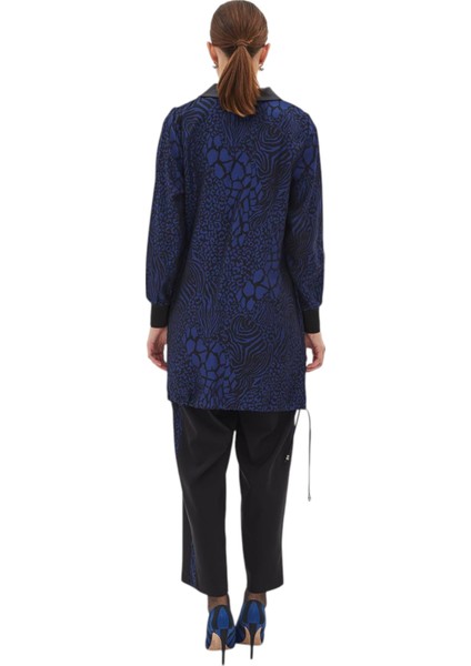 Yaka Tasarımlı Animal Print Sweatshırt KAY.VV-A23-99001 indirimleri